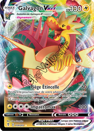 Carte Pokémon Galvagon VMAX  n°059 de la série Évolution Céleste