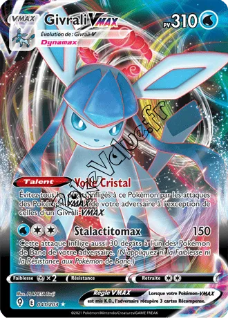 Carte Pokémon Givrali VMAX  n°041 de la série Évolution Céleste