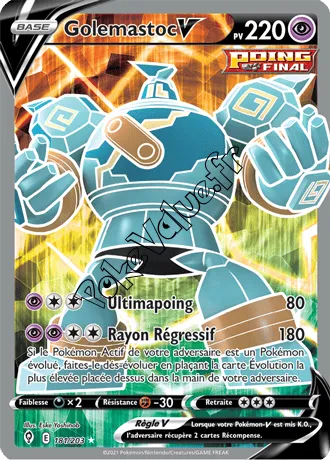Carte Pokémon Golemastoc V  n°181 de la série Évolution Céleste