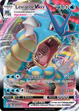 Carte Pokémon Léviator VMAX  n°029 de la série Évolution Céleste