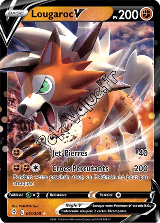 Carte Pokémon Lougaroc V  n°091 de la série Évolution Céleste