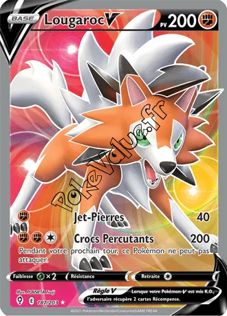 Carte Pokémon Lougaroc V  n°187 de la série Évolution Céleste