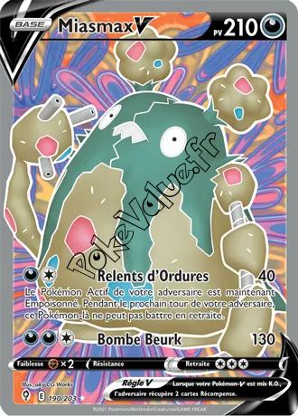 Carte Pokémon Miasmax V  n°190 de la série Évolution Céleste