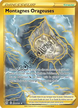 Carte Pokémon Montagnes Orageuses n°232 de la série Évolution Céleste