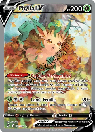 Carte Pokémon Phyllali V  n°167 de la série Évolution Céleste