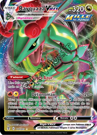 Carte Pokémon Rayquaza VMAX  n°111 de la série Évolution Céleste