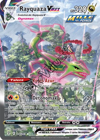 Carte Pokémon Rayquaza VMAX  n°218 de la série Évolution Céleste