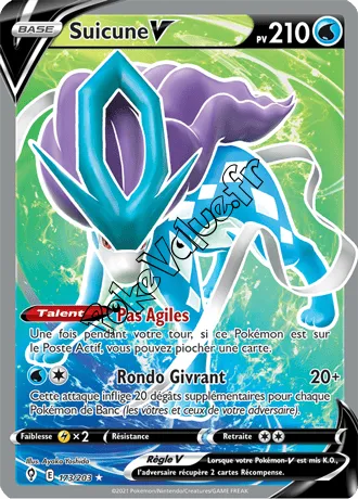 Carte Pokémon Suicune V  n°173 de la série Évolution Céleste