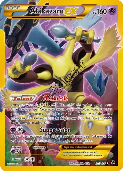 Carte Pokémon Alakazam EX  n°125 de la série Impact des destins