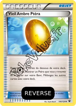 Carte Pokémon Vieil Ambre Ptéra Reverse n°106 de la série Impact des destins