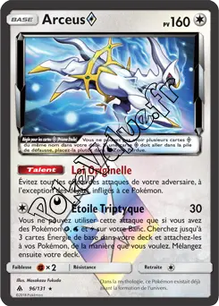 Carte Pokémon Arceus n°96 de la série Lumière Interdite