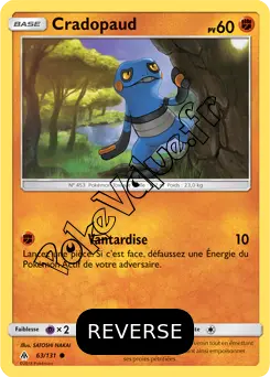 Carte Pokémon Cradopaud Reverse n°63 de la série Lumière Interdite