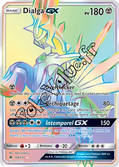 Carte Pokémon Dialga GX  n°138 de la série Lumière Interdite