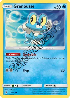 Carte Pokémon Grenousse n°21 de la série Lumière Interdite