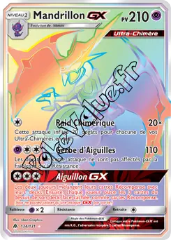 Carte Pokémon Mandrillon GX  n°134 de la série Lumière Interdite