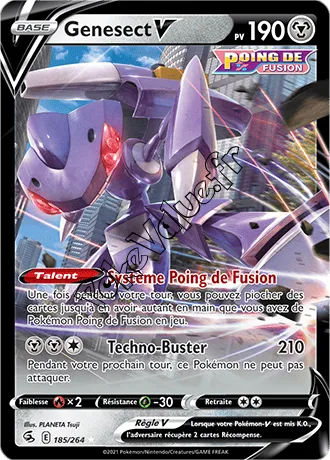 Carte Pokémon Genesect V  n°185 de la série Poing de Fusion