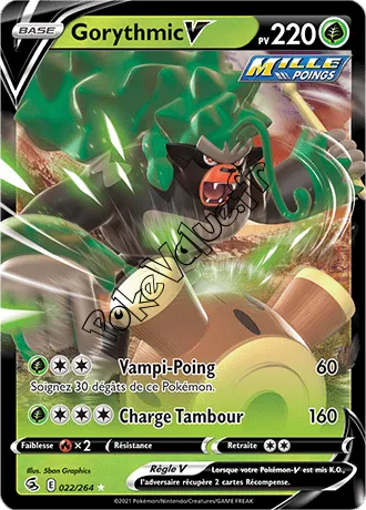 Carte Pokémon Gorythmic V  n°022 de la série Poing de Fusion