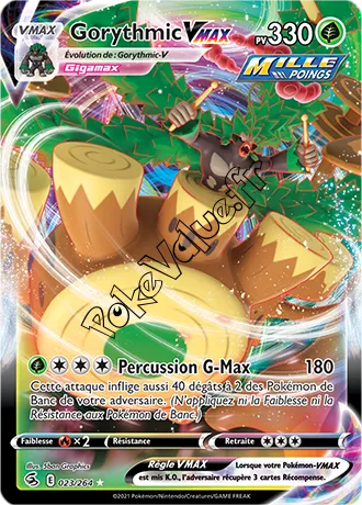 Carte Pokémon Gorythmic VMAX  n°023 de la série Poing de Fusion