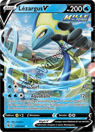 Carte Pokémon Lézargus V  n°078 de la série Poing de Fusion