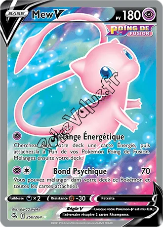 Carte Pokémon Mew V  n°250 de la série Poing de Fusion