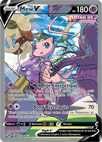 Carte Pokémon Mew V  n°251 de la série Poing de Fusion