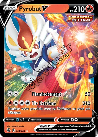 Carte Pokémon Pyrobut V  n°044 de la série Poing de Fusion