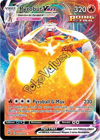 Carte Pokémon Pyrobut VMAX  n°045 de la série Poing de Fusion