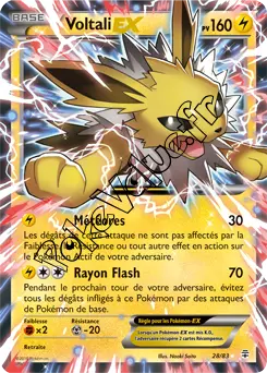 Carte Pokémon Jolteon EX  n°28 de la série Générations
