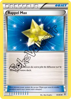 Carte Pokémon Rappel Max n°65 de la série Générations