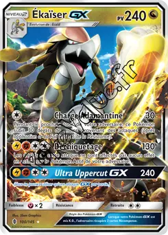 Carte Pokémon Ékaïser GX n°100 de la série Gardiens Ascendant