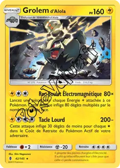 Carte Pokémon Grolem d’Alola n°42 de la série Gardiens Ascendant