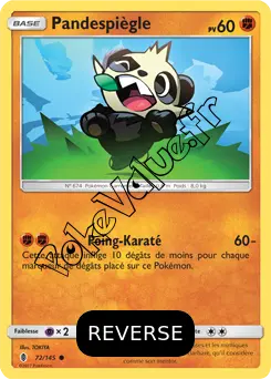 Carte Pokémon Pandespiègle Reverse n°72 de la série Gardiens Ascendant