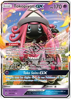 Carte Pokémon Tokopiyon GX  n°60 de la série Gardiens Ascendant