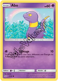 Carte Pokémon Abo n°25 de la série Destinées Occultes