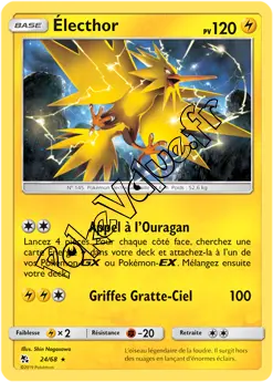 Carte Pokémon Électhor n°24 de la série Destinées Occultes