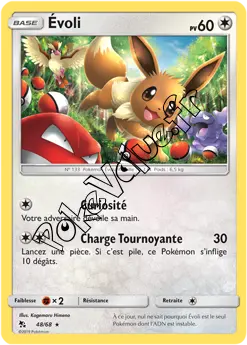 Carte Pokémon Évoli n°48 de la série Destinées Occultes
