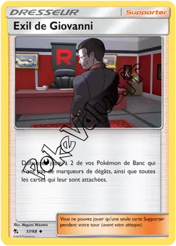 Carte Pokémon Exil de Giovanni n°57 de la série Destinées Occultes