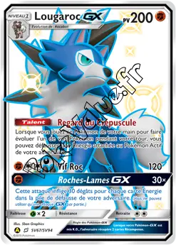 Carte Pokémon Lougaroc GX n°SV67 de la série Destinées Occultes
