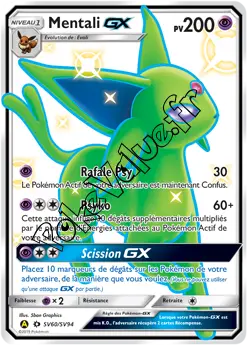 Carte Pokémon Mentali GX  n°SV60 de la série Destinées Occultes