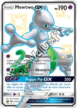 Carte Pokémon Mewtwo GX  n°SV59 de la série Destinées Occultes