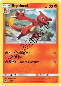 Carte Pokémon Reptincel n°8 de la série Destinées Occultes