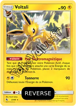 Carte Pokémon Voltali Reverse n°23 de la série Destinées Occultes