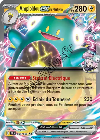 Carte Pokémon Ampibidou ex de Mashynn  n°053 de la série Aventures Ensemble