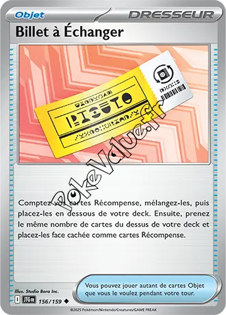 Carte Pokémon Billet à Échanger n°156 de la série Aventures Ensemble