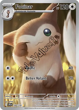 Carte Pokémon Fouinar  n°168 de la série Aventures Ensemble
