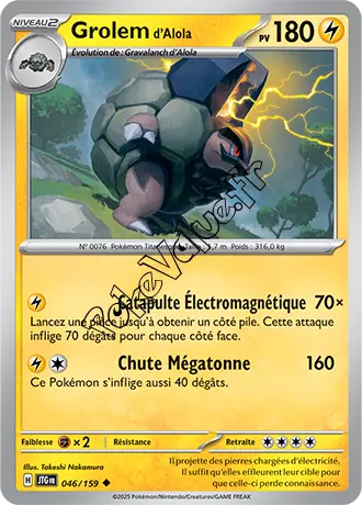 Carte Pokémon Grolem d'Alola  n°046 de la série Aventures Ensemble