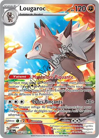 Carte Pokémon Lougaroc  n°166 de la série Aventures Ensemble