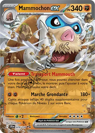 Carte Pokémon Mammochon ex  n°079 de la série Aventures Ensemble