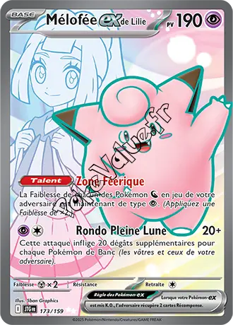 Carte Pokémon Mélofée ex de Lilie n°173 de la série Aventures Ensemble