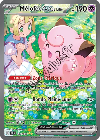 Carte Pokémon Mélofée ex de Lilie n°184 de la série Aventures Ensemble